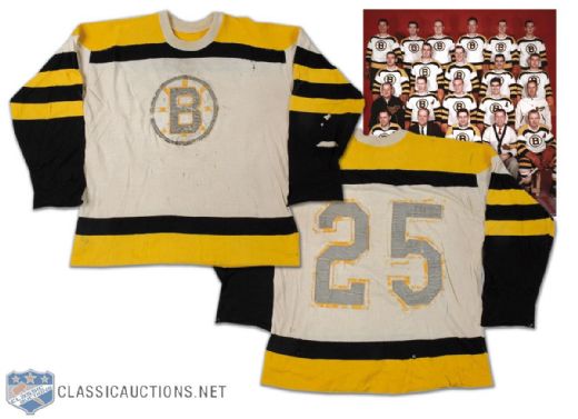 1955-57 Al Nicholson Boston Bruins Game Worn Wool Sweater