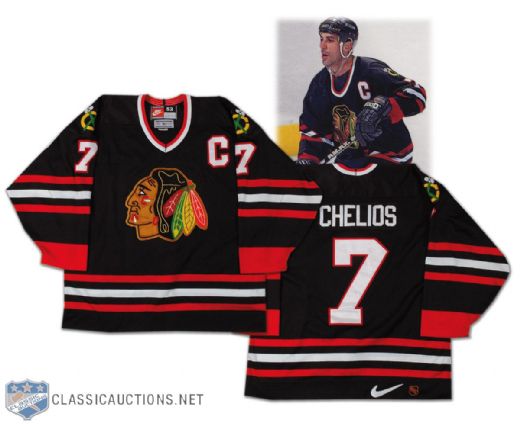 1998-99 Chris Chelios Chicago Black Hawks Game Worn Alternate Jersey