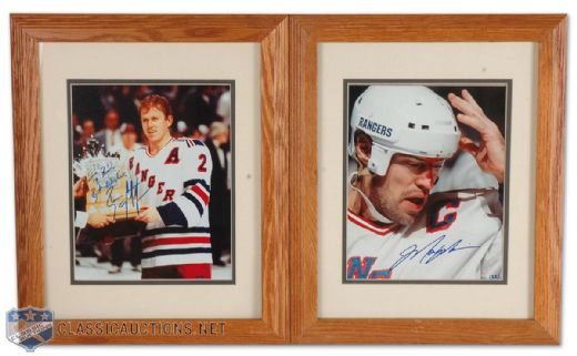 New York Rangers Framed Autograph Display Collection of 18