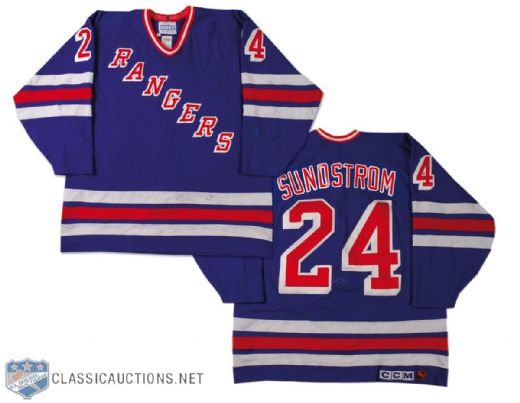 1990s Niklas Sundstrom New York Rangers Game Worn Jersey