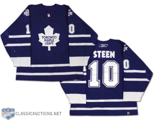 2005-06 Alex Steen Toronto Maple Leafs Rookie Jersey - First NHL Goal!