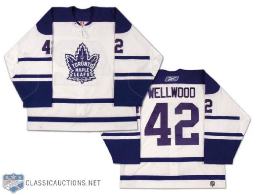 2005-06 Kyle Wellwood Toronto Maple Leafs Jersey - First NHL Goal!