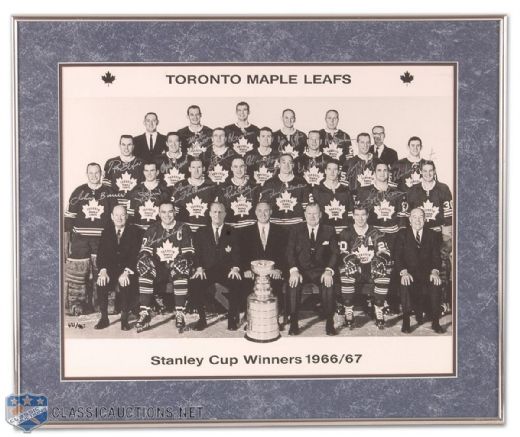 Limited Edition Autographed Framed Team Photo of the 66-67 Maple Leafs Signed by 19
