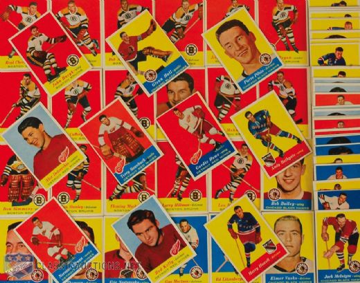 1957-58 Topps Complete Set of 66 with High Grade Ullman RC