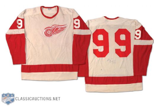 Detroit Red Wings Game Jersey Made for and Autographed by Wayne Gretzky