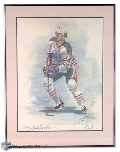 Mark Messier Autographed & Framed Lithograph by Steven Csorba