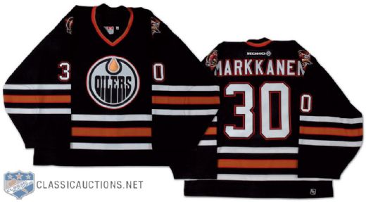 2002-03 Jussi Markkanen Edmonton Oilers Game Worn Jersey