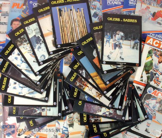 Edmonton Oilers 1979-80 Inaugural NHL Season to 1991-92 Official Game Program Collection of 112