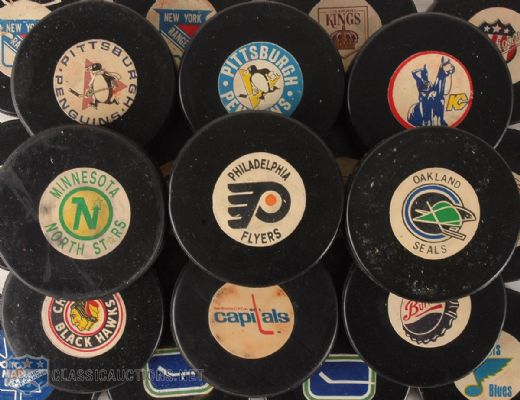 Vintage NHL & AHL Converse Game Puck Collection