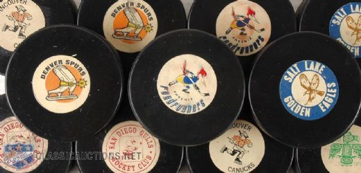 1970s Western Hockey League Color Rubber Game Puck Collection of 11