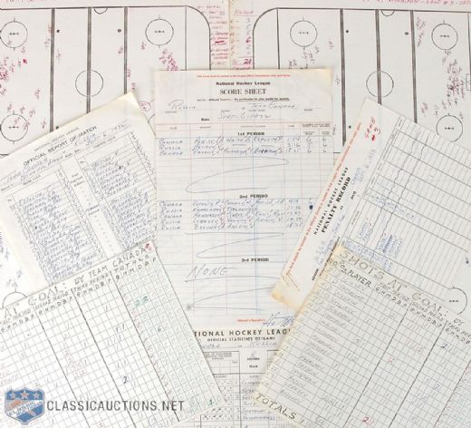 1972 Canada-Russia Series Game 3 Score Sheet & Other Statistics
