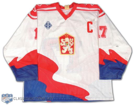 Vladimir Ruzicka 1980s Czech National Team World Championships Game Worn Jersey