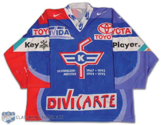 Mikael Johansson 1996-97 Kloten Flyers Swiss A League Game Worn Jersey