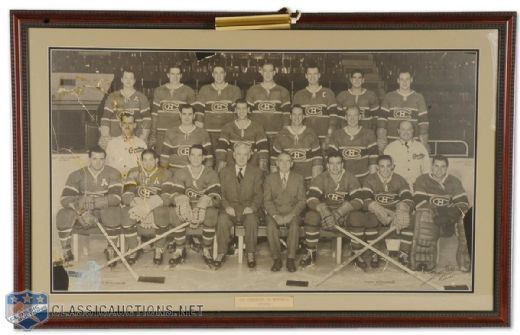 Huge Framed 1953-54 Montreal Canadiens Team Photo