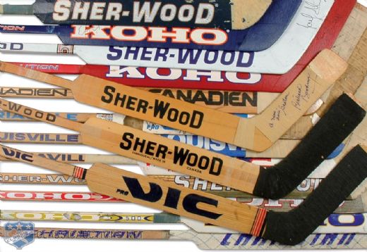 Quebec Nordiques Goalie Stick Collection of 15, Including Richard Brodeur, Dan Bouchard and Clint Malarchuk