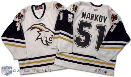 2001 Markov & Ribeiro AHL Quebec Citadelles Game Worn Jerseys