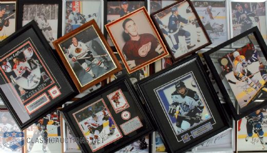 Framed Hockey Stars Autographed Photo Collection of 44, Including Mario Lemieux, Guy Lafleur and Sidney Crosby