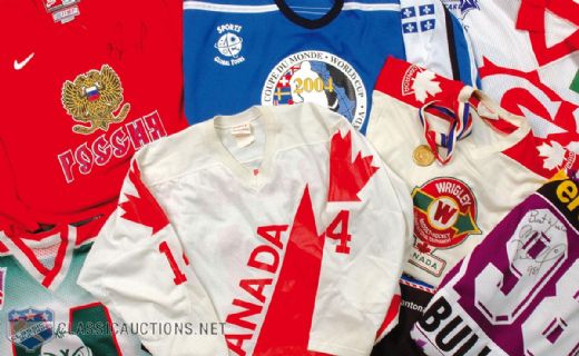 International Hockey Jersey Collection of 8, Including Bob Bourne Team Canada 1981 Canada Cup
