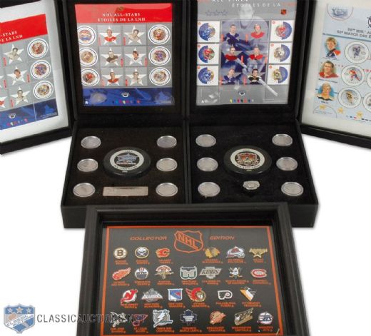 Canada Post NHL All-Stars Coin, Stamp and Pin Set Collection of 5