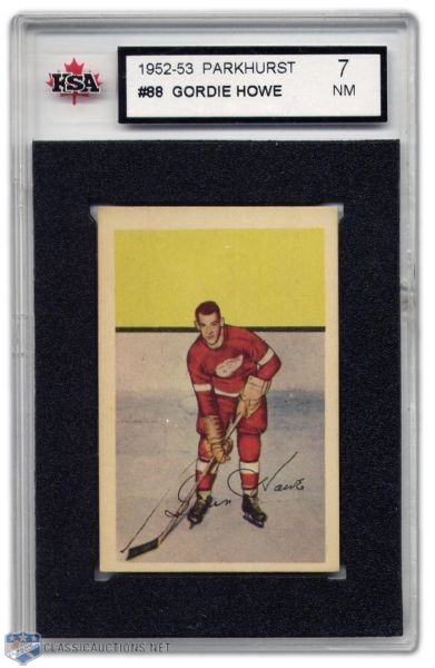 Gordie Howe 1952-53 Parkhurst Card Graded KSA 7