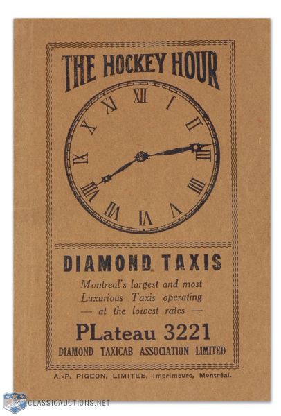 1926-27 NHL 4th Year " Hockey Hour " Guide