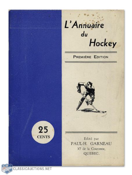 Original 1933 Professional Hockey Yearbook
