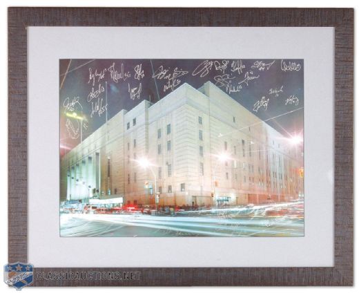 Framed Maple Leaf Gardens Print Autographed by "The Last Team"