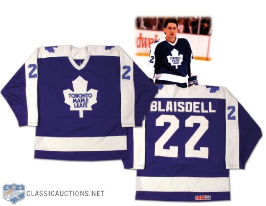 1988 Mike Blaisdell Toronto Maple Leafs Game Worn Jersey