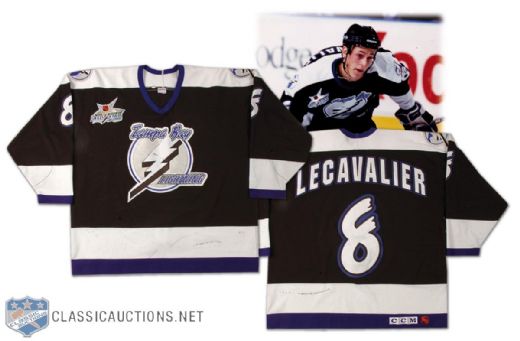 Vincent Lecavaliers 1998-99 Tampa Bay Lightning Game Worn Rookie Jersey - Photo Matched!