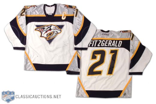 2001-02 Tom Fitzgerald Nashville Predators Game Worn Jersey