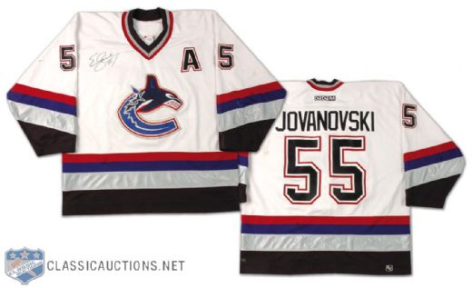 2001-02 Ed Jovanovski Vancouver Canucks Game Worn Jersey
