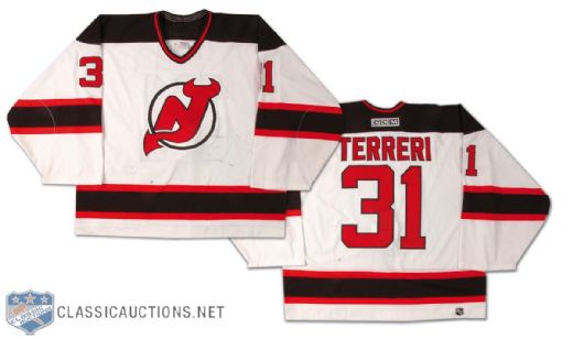 2000-01 Chris Terreri New Jersey Devils Game Worn Jersey