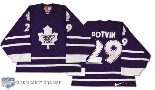 1997-98 Felix Potvin Game Worn Toronto Maple Leafs Jersey