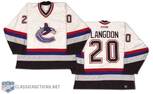 2002-03 Darren Langdon Vancouver Canucks Game Worn Jersey