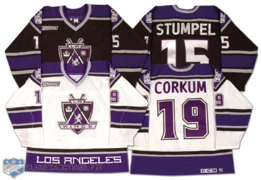 Stumpel & Corkum Los Angeles Kings Game Worn Jersey Collection of 2