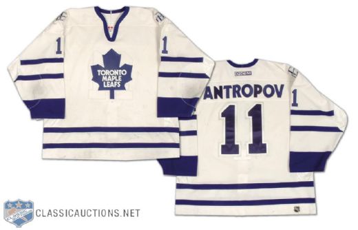 2002-03 Nik Antropov Toronto Maple Leafs Game Worn Jersey