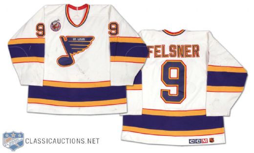 1992-93 Denny Felsner St. Louis Blues Game Worn Jersey