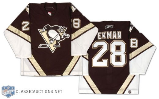 2006-07 Nils Ekman Pittsburgh Penguins Game Worn Playoff Jersey