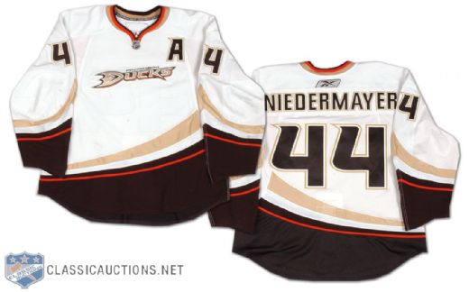 2007-08 Rob Niedermayer Anaheim Ducks Game Worn Jersey