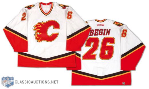 2002-03 Steve Begin Calgary Flames Game Worn Jersey