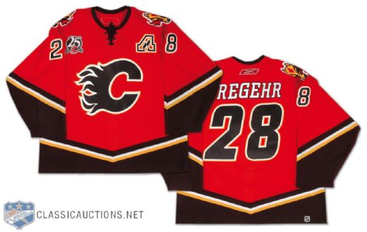2005-06 Robyn Regehr Calgary Flames Game Worn Jersey