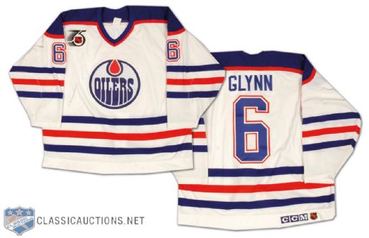 1991-92 Brian Glynn Edmonton Oilers Game Worn Jersey