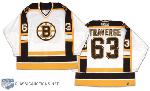 2000-01 Patrick Traverse Boston Bruins Game Worn Jersey