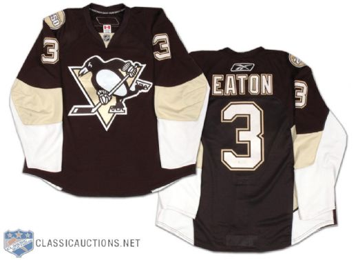 2007-08 Mark Eaton Pittsburgh Penguins Game Worn Jersey