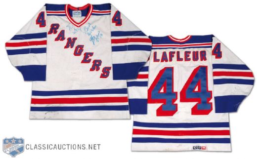 1988-89 Guy Lafleur New York Rangers Game Worn Pre-Season Jersey
