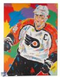 1990s Eric Lindros Original Art Oil Painting by John Stango