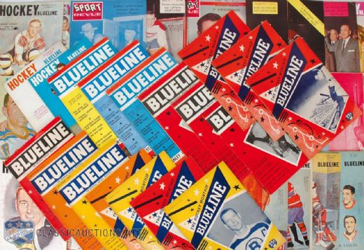 1950s Blueline Magazine Collection of 38, Featuring October 1954 Inaugural Issue, Plus Sport Revue Magazine Collection of 13
