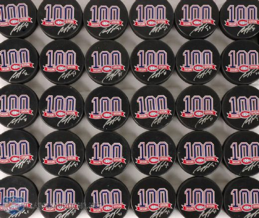 Carey Price Autographed Montreal Canadiens 100th Anniversary Puck Collection of 31