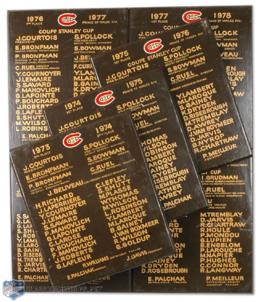 Montreal Canadiens Dressing Room Team Plaque Collection of 7