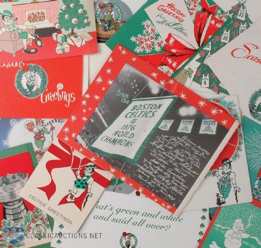 Boston Celtics Christmas Card Collection of 19